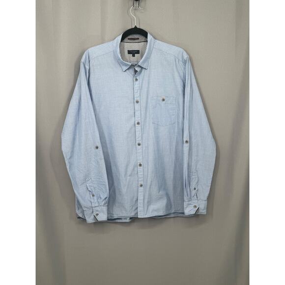Ted Baker Shirt Mens Size 7 Long Sleeve Button Up Pocket Dress Shirt Preppy - Picture 2 of 16